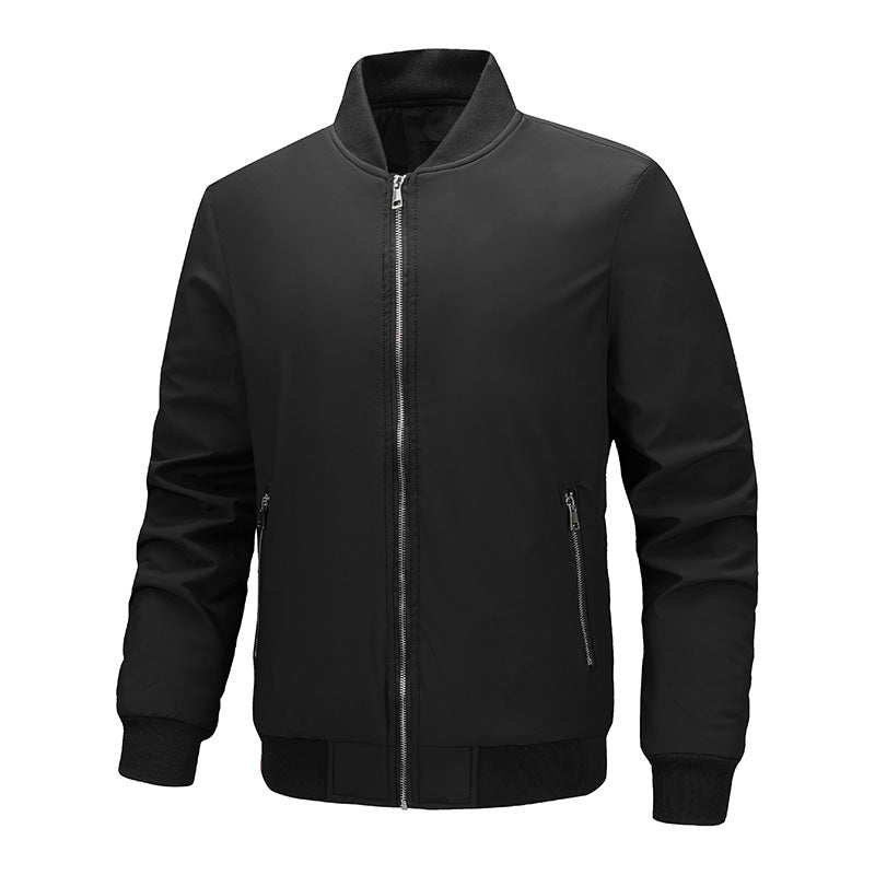 Cross-border Products Autumn And Winter Thin Cotton Executive Jacket Baseball Suit Large Size Solid Color Zipper Flying Suit Unisex Men's Jacke