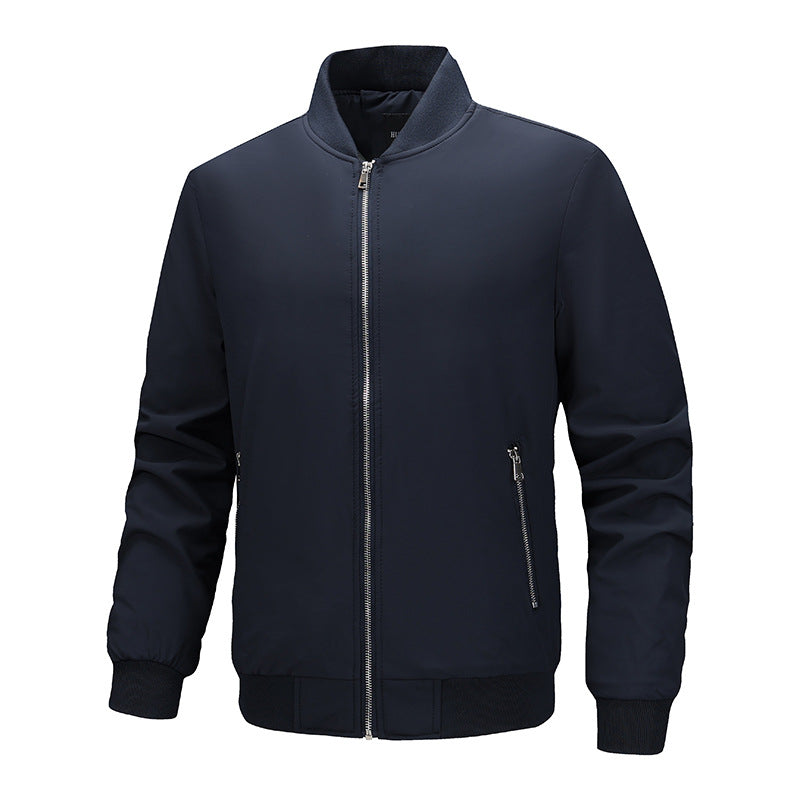 Cross-border Products Autumn And Winter Thin Cotton Executive Jacket Baseball Suit Large Size Solid Color Zipper Flying Suit Unisex Men's Jacke