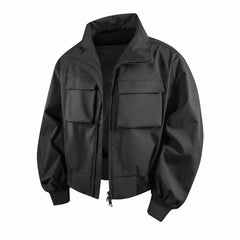 Men Cropped Cargo Bomber Jacket
