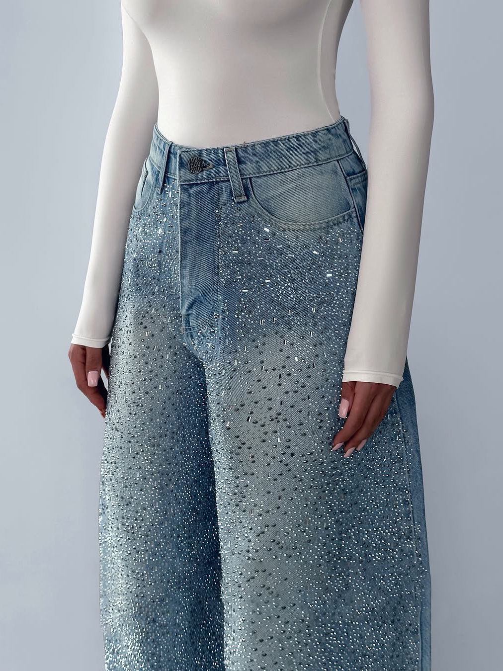 BLXNN Rhinestone Wide Leg Jeans, product image 2