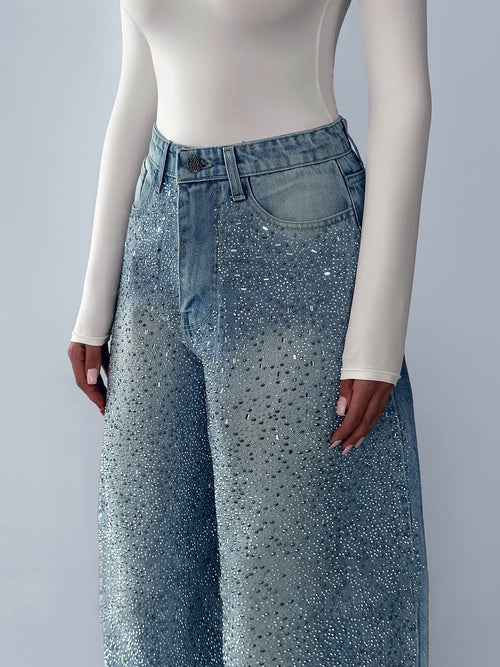 BLXNN Rhinestone Wide Leg Jeans, product image 2