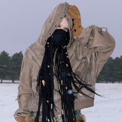 Split, Deconstructed Dyed Hoodie With A Zip-up Hood