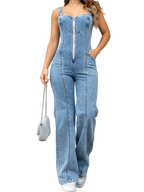 BLXNN Zip Front Denim Jumpsuit, product image 1