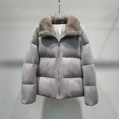Cropped Fur And Goose-down Puffer Jacket