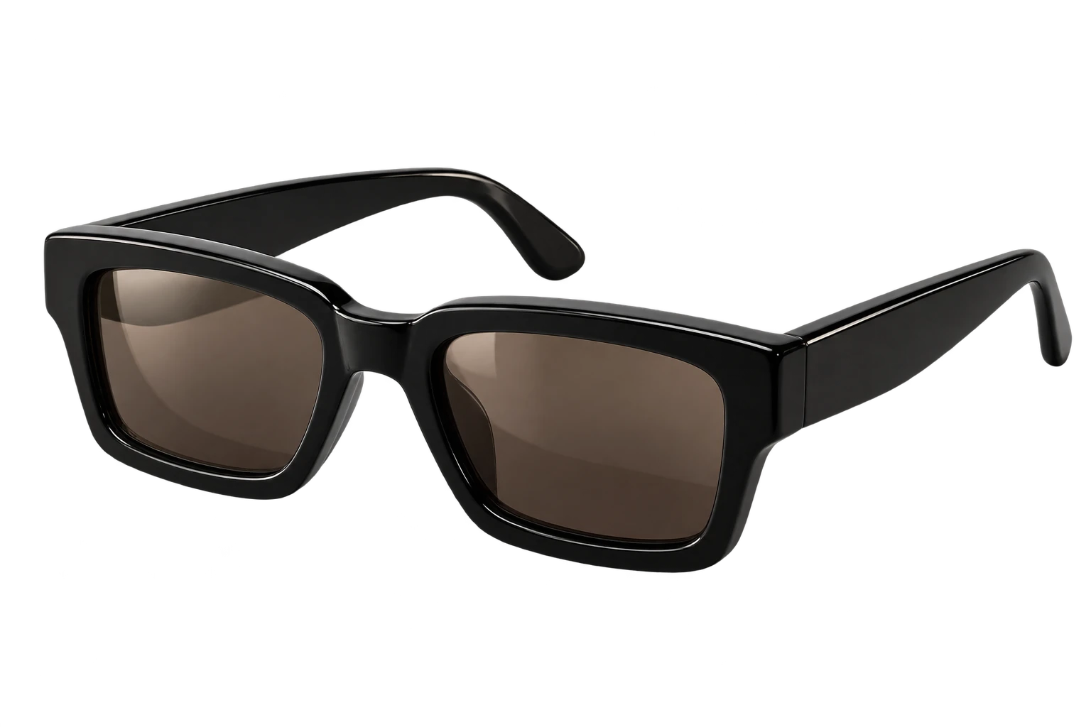 Editorial black rectangular sunglasses concept